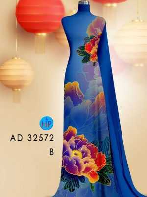 Vải Áo Dài Hoa In 3D AD 32572 24